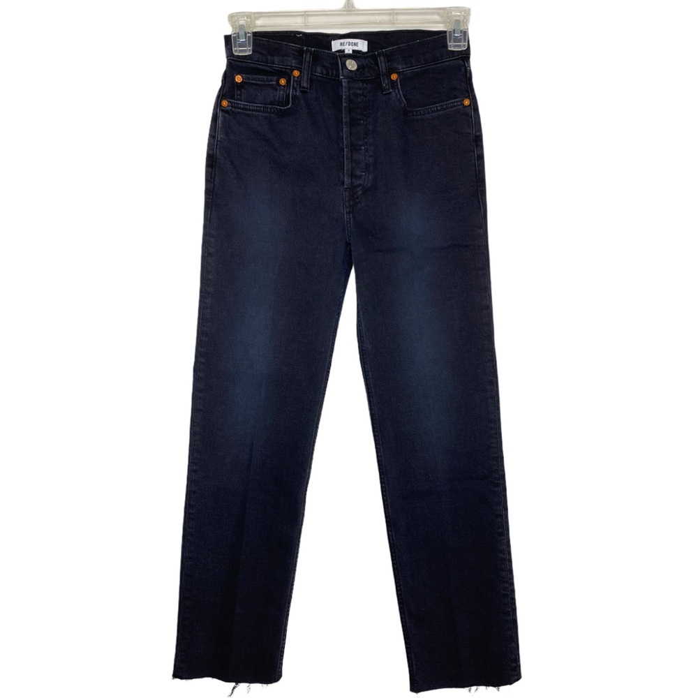 Re/Done Originals High Rise Stovepipe Black Straight Leg Jeans NWT - Picture 5 of 16